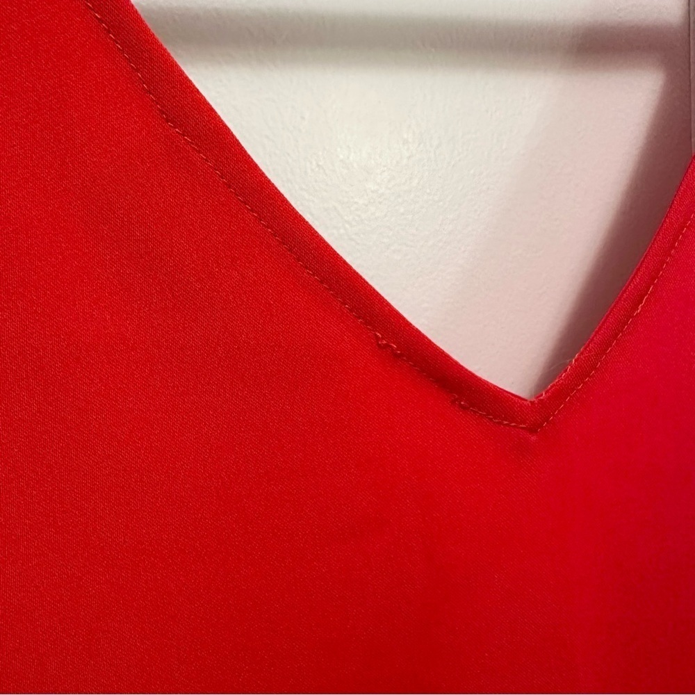 Amanda Uprichard Revolve Carrie Mini Dress Apple Red Sleeveless Ruffle Hem S - Picture 10 of 10